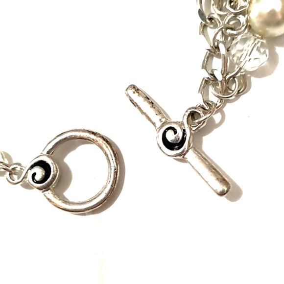 VINTAGE SNOWMAN TOGGLE BRACELET, HOOK EARRINGS & SNOWFLAKE BROOCH - Picture 7 of 11